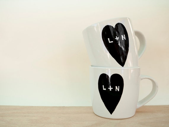 Custom couple mugs  momogramed mug  personalized couple mugs ...