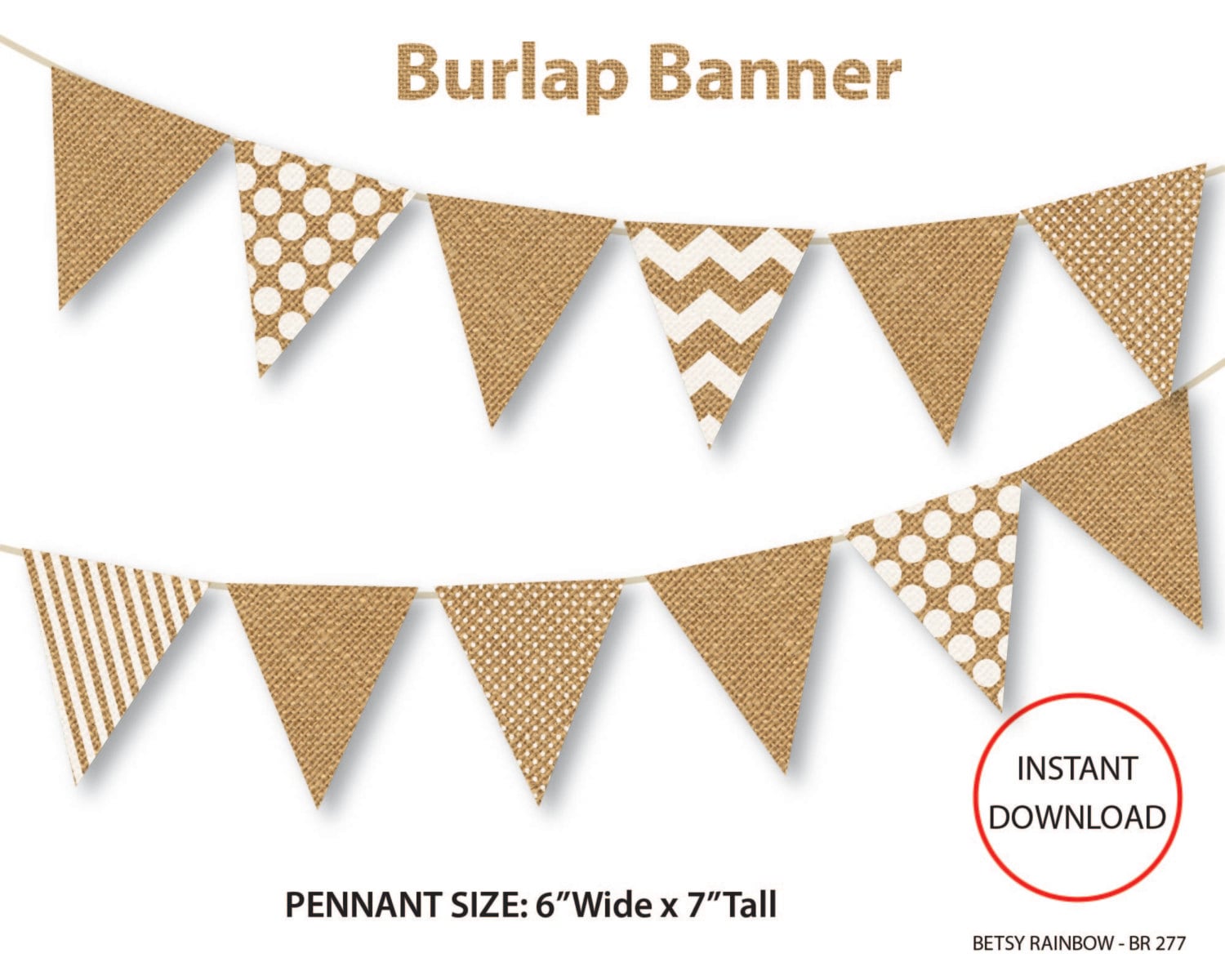 Printable banner burlap digital banner printable pennants