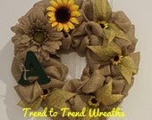 Burlap Sunflower Wreath