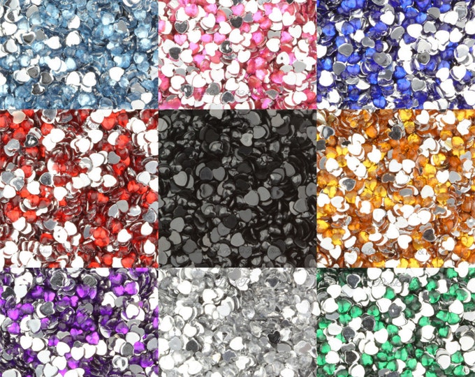 Heart Rhinestone Gems Flat Back Face Art Nail Art Scrapbook Phone Decoration 3mm