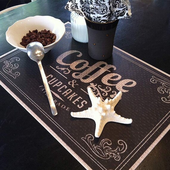 Coffee Placemat Set 4 Pack Placemats Table by PaperBellaPrints