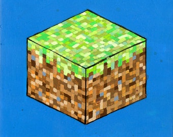 Minecraft Grass Block Grid