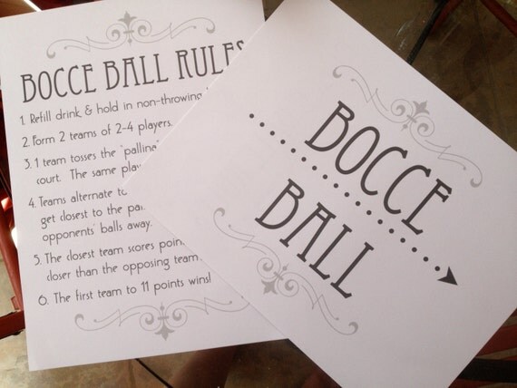Simple Bocce Ball Rules Printable