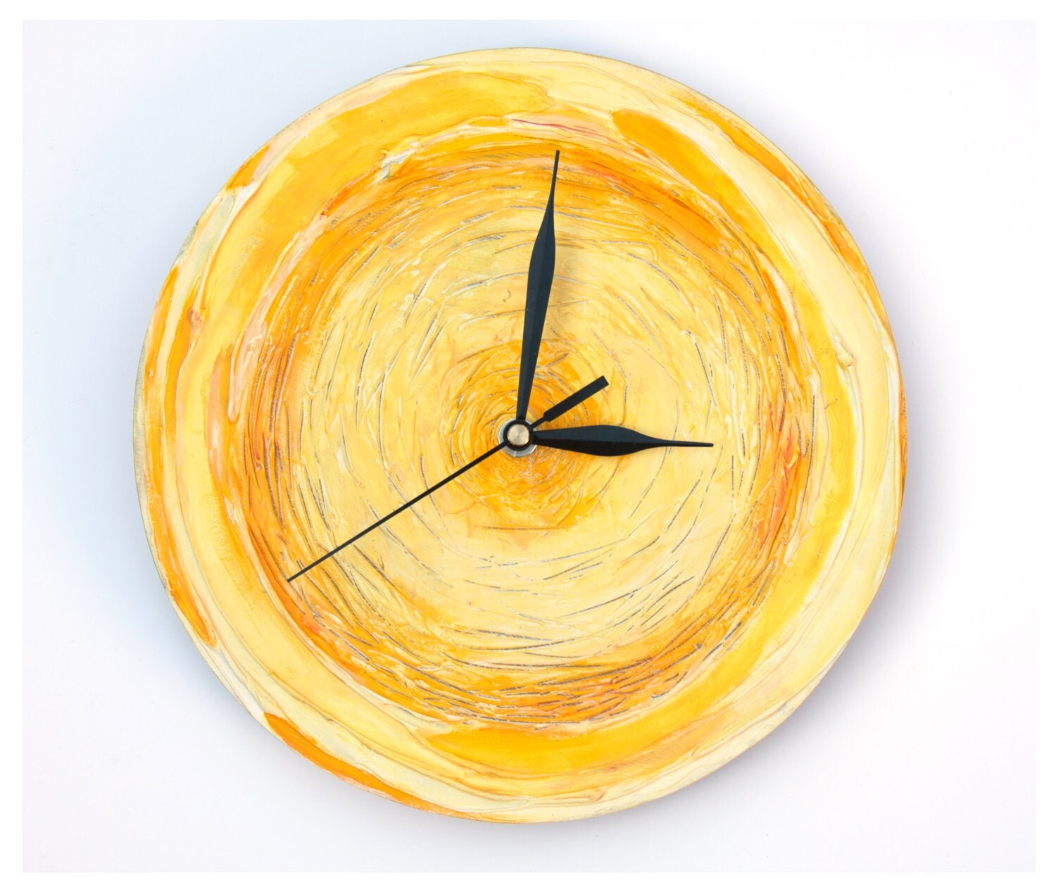 Sun Wall Clock MODERN WALL CLOCK yellow home decor yellow