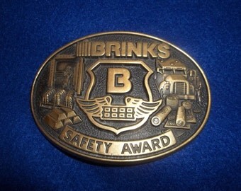 REDUCED Rare US Brinks Armored Car Company Brink's Driver & Guards Safety Award Buckle