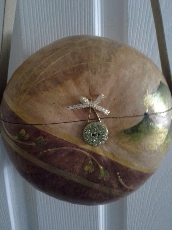 Items similar to Hand Painted Canteen Gourd Purse on Etsy