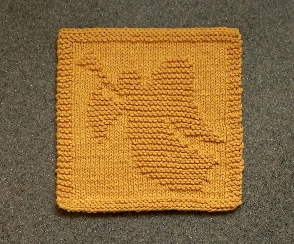 Christmas ANGEL Knit Dishcloth. Gold. Hand by AuntSusansCloset