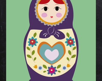Russian doll print | Etsy
