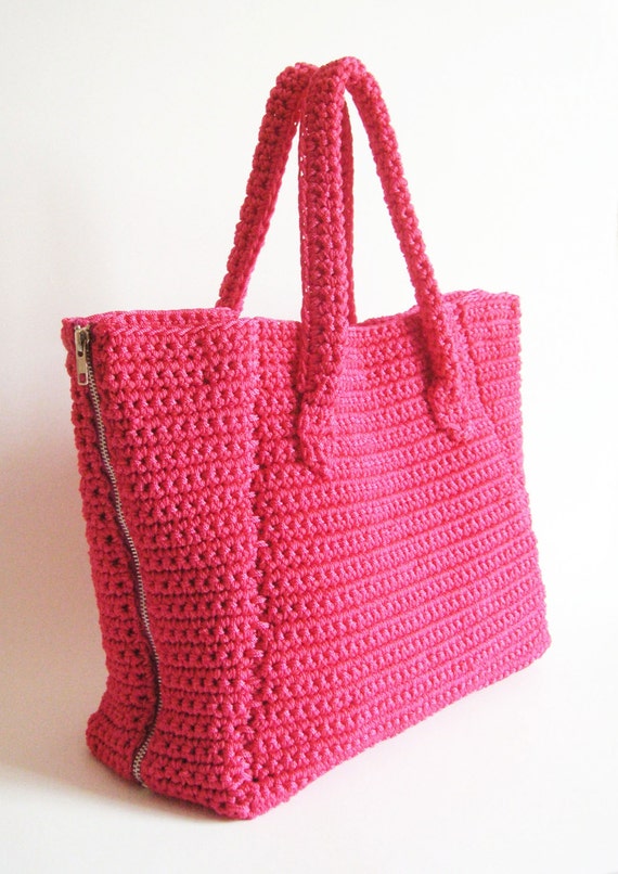 Items similar to Crochet pattern for zipper sides bag. Make a tote which turns into a travel bag ...