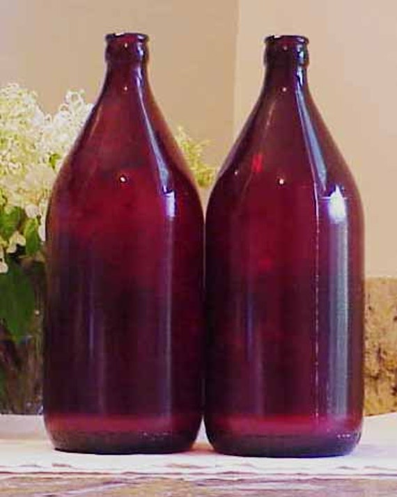 Vintage Anchor Hocking Royal Ruby Red 1 Quart Pair Beer