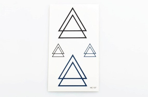 Triangle Temporary Tattoos Set Of 4 Temporary Tattoos