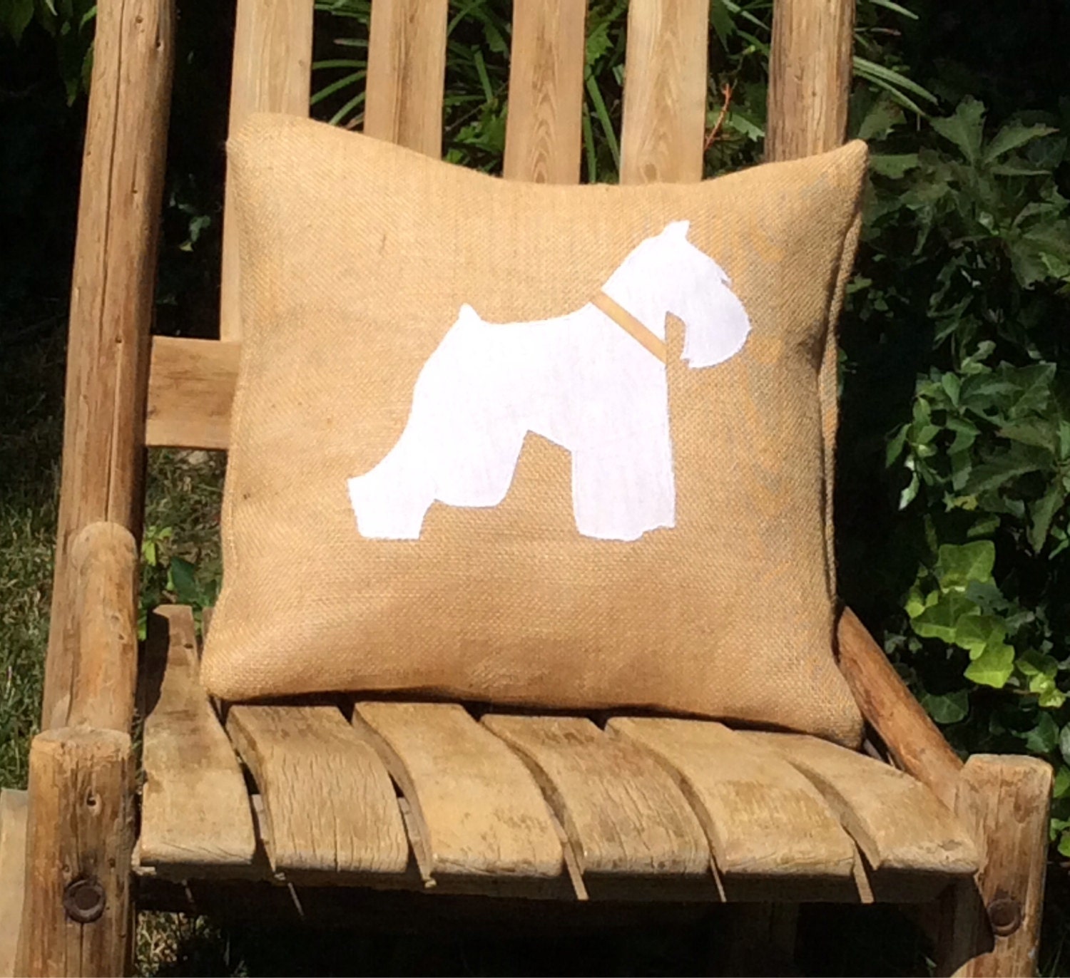 Natural burlap pillow cover and insert 16x16 by BackyardThreads