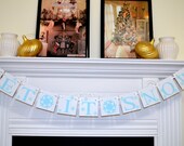 Let it snow Christmas decorations, snowflake banner, Christmas garland, Frozen movie banner, Let it snow decor, holiday photo prop Il_170x135
