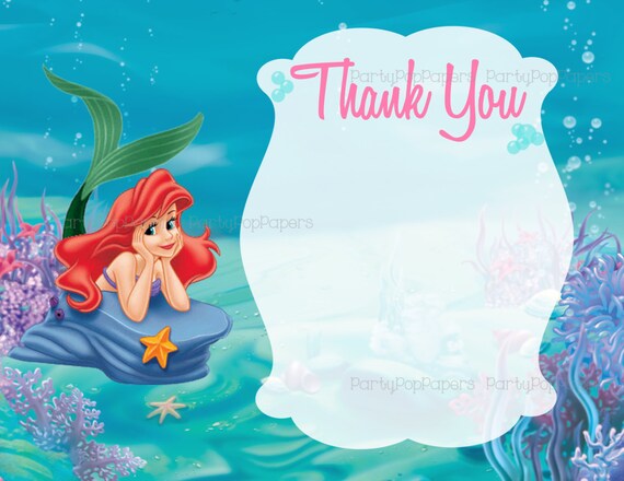 Printable Little Mermaid Thank You Cards | ariel the little mermaid thank you card Printable Little Mermaid Thank You Cards | ariel the little mermaid thank you card