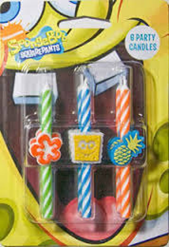 Set of 6 Spongebob Squarepants Icon Candles Birthday Cake