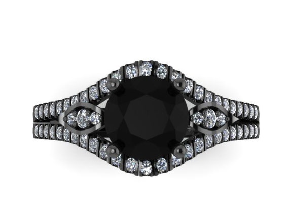 Diamond Engagement Ring Holiday Gifts 14K Black Gold Diamond Wedding ...
