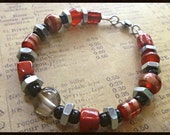 Red and Black Industrial Bracelet