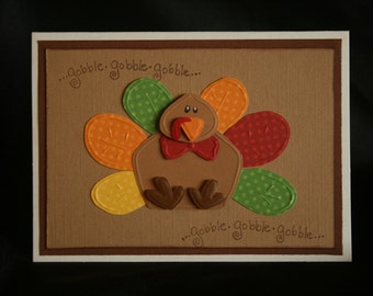 Thanksgiving Turkey Greeting Card A2 Dry Embossed Card