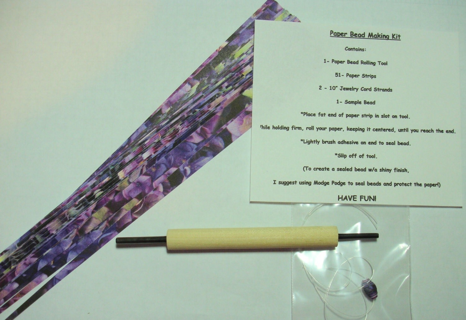 Paper Bead Making Kit Purple by ThePaperBeadBoutique on Etsy