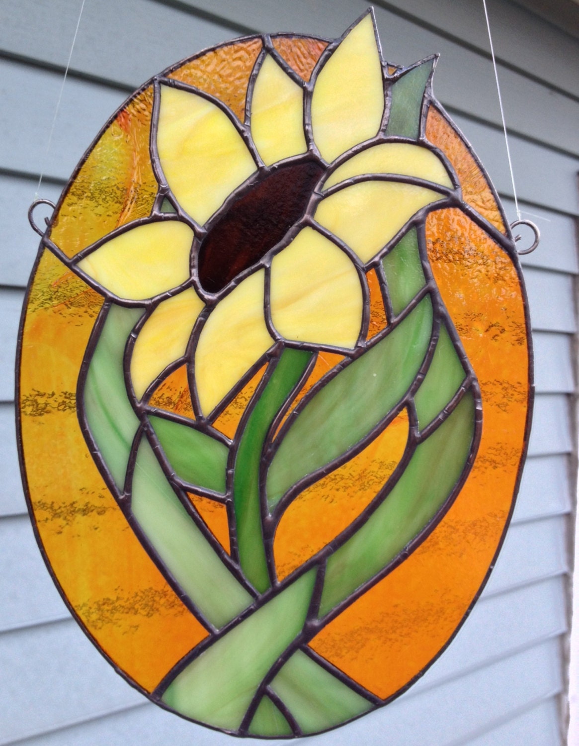 Printable Sunflower Stained Glass Pattern : Project created by artist