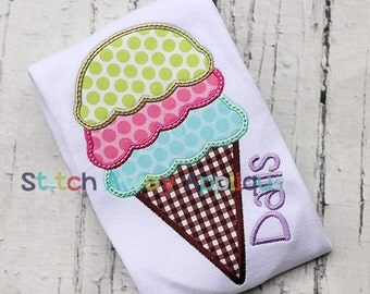 Ice Cream Cone Machine Applique Design