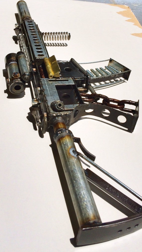 scrap metal ASSAULT RIFLE sculpture ar15 m4