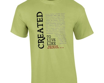 Created Men's Christian T-Shirt with Books of the Bible - Christian ...