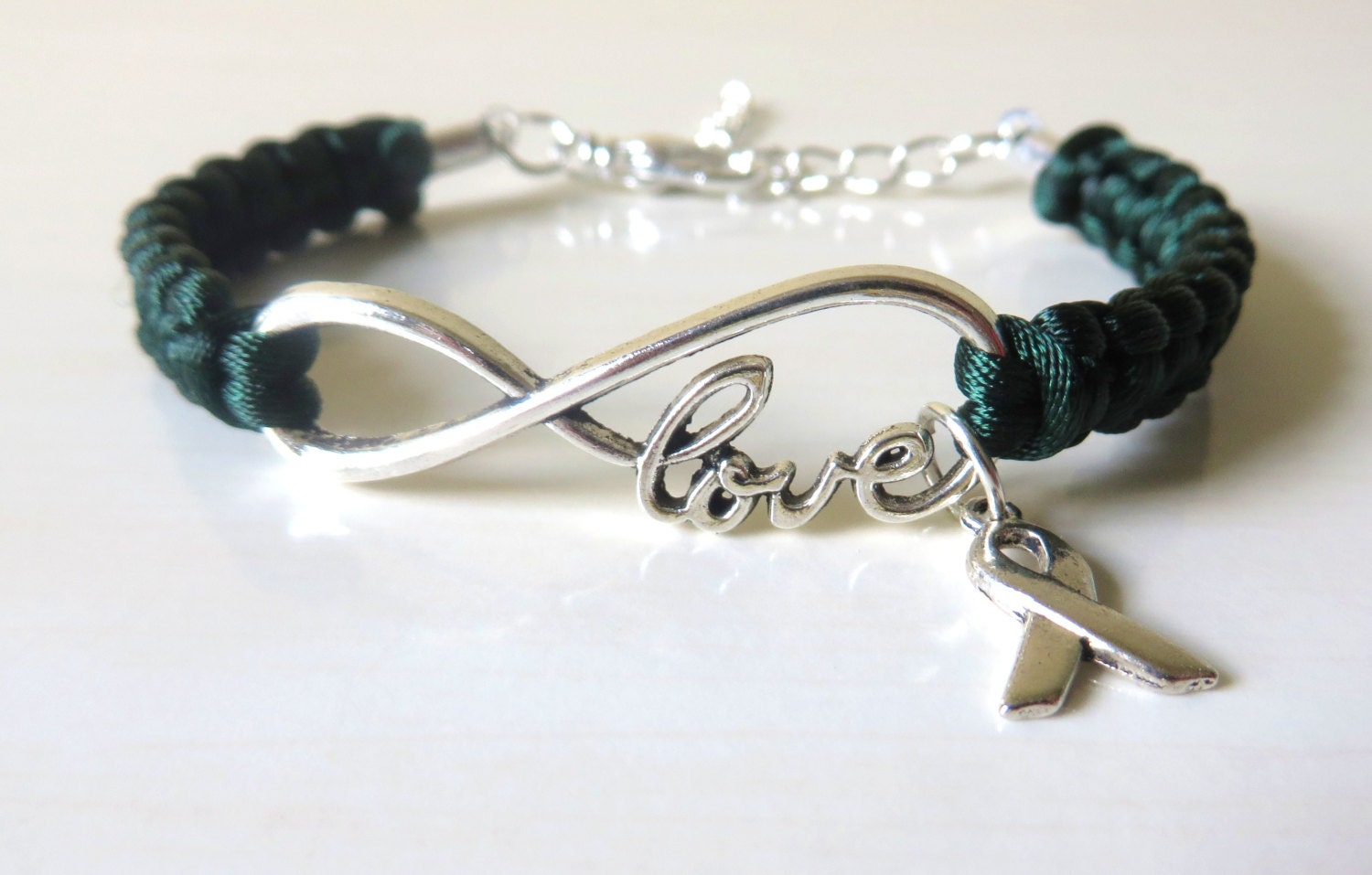 Green LOVE Awareness Bracelet Kidney Lyme Disease Organ Tissue