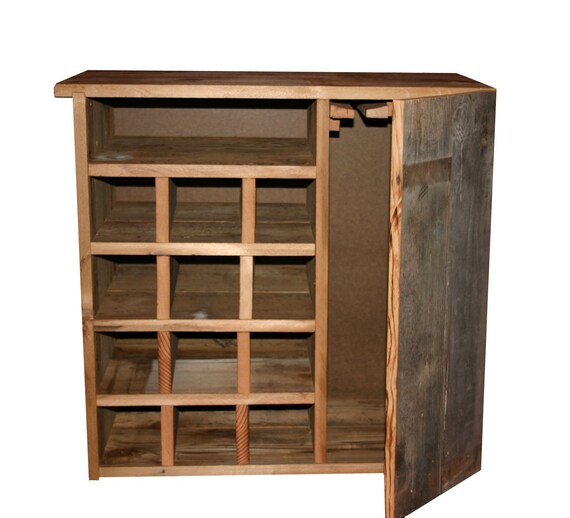 Reclaimed Rustic Barn Wood Wine Storage rack With