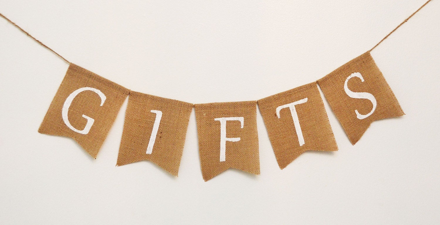  Gifts Burlap Banner Gift Banner Wedding Gifts Burlap