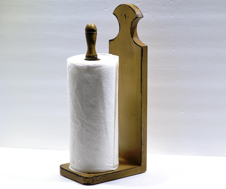 Shaker Style Paper Towel Holder Handmade Antique Gold