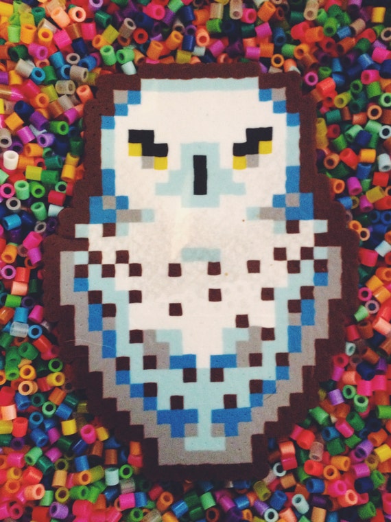 Items similar to 8bit Perler Bead Hedwig Harry Potter on Etsy