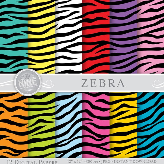 ZEBRA STRIPES Digital Paper: SEAMLESS Zebra Stripes Printable