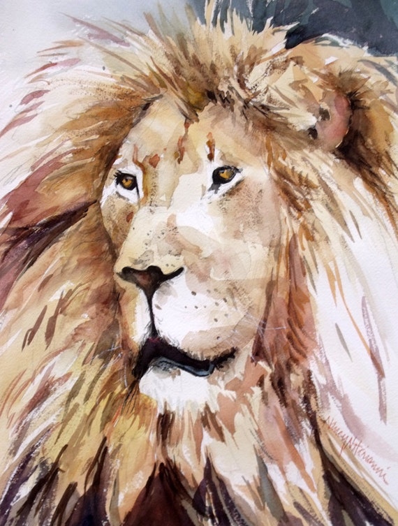 Lion King Watercolor Print from Original