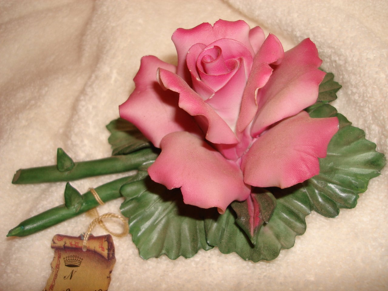 Genuine vintage 1960's DEA Capodimonte Porcelain RoseS