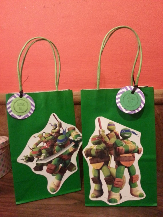 Ninja Turtle Party Favor Bags. 12 pcs by JennexPartySupply