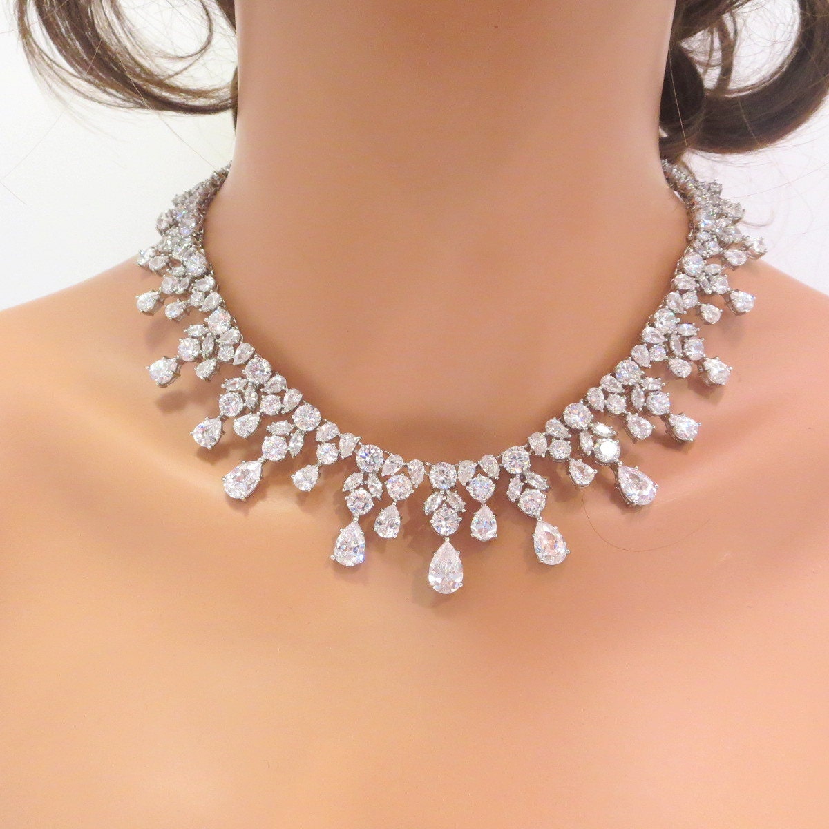 Bridal statement necklace and earrings Wedding necklace set