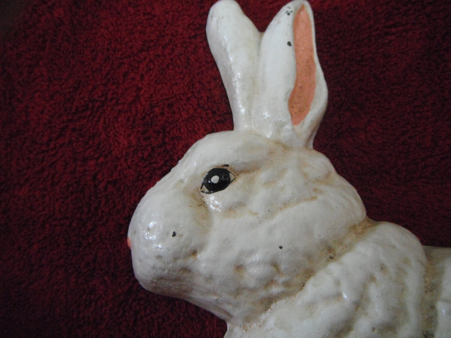 Vintage Painted Cast Iron Rabbit Door Stop by TreasureOn on Etsy