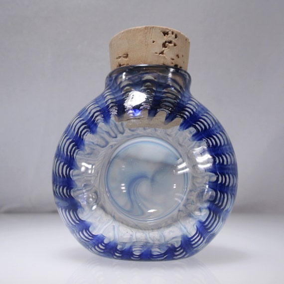 Blue Handblown Glass Magnifying Jar by WestCountyGlassGifts