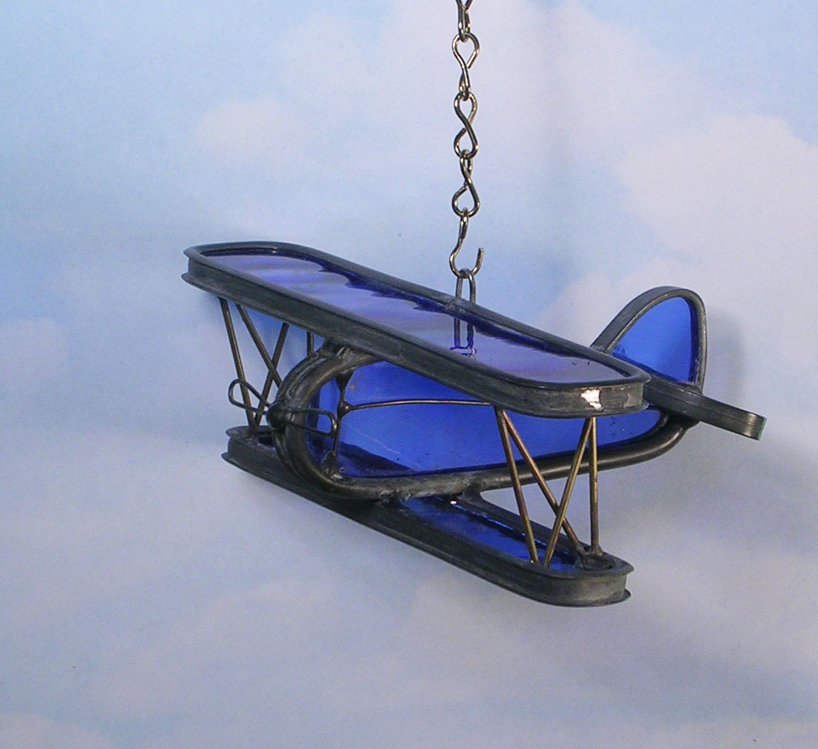 Stained glass airplane Airplane suncatcher Airplane
