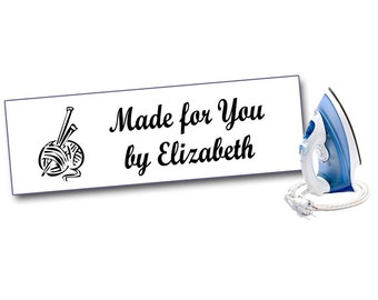 100 Crafters Iron On Labels for Clothing, Personalized with your text