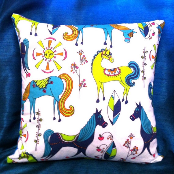 Horse print pillow cover 18x18