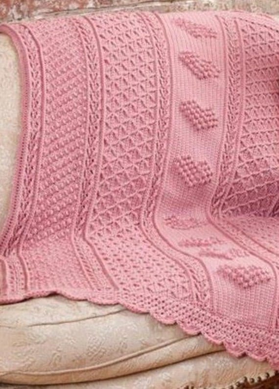 Aran Hearts Throw