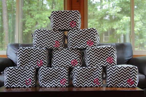 BULK monogrammed chevron cosmetic bags perfect for
