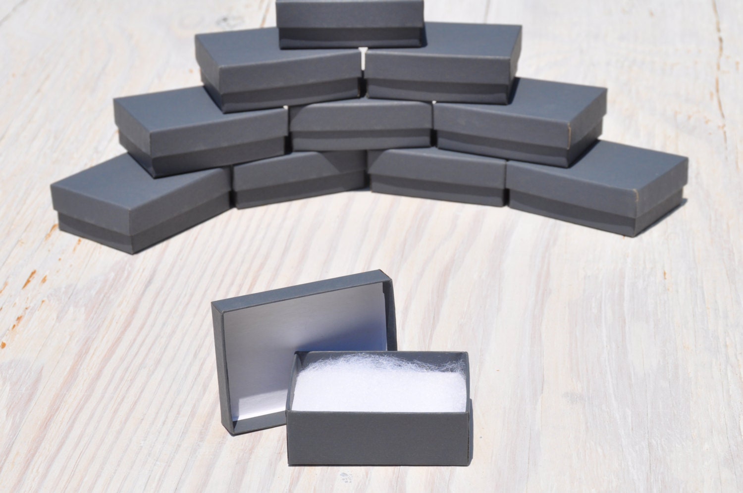 20 Charcoal Gray 3.25x 2.25x1 Gift Jewelry Boxes Retail