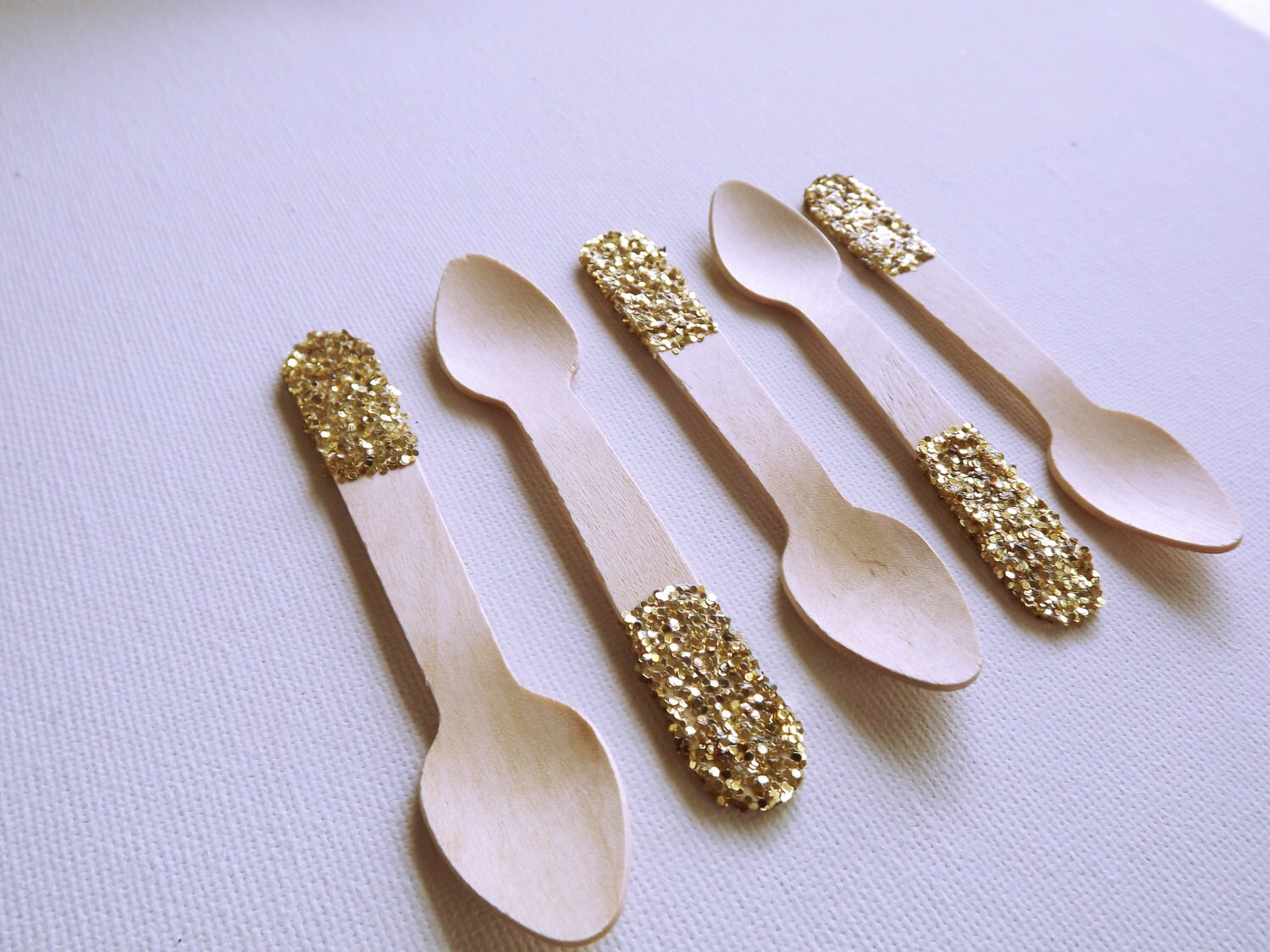 Half Gold Glittered Mini Wooden SpoonsIce by RepublicOfParty