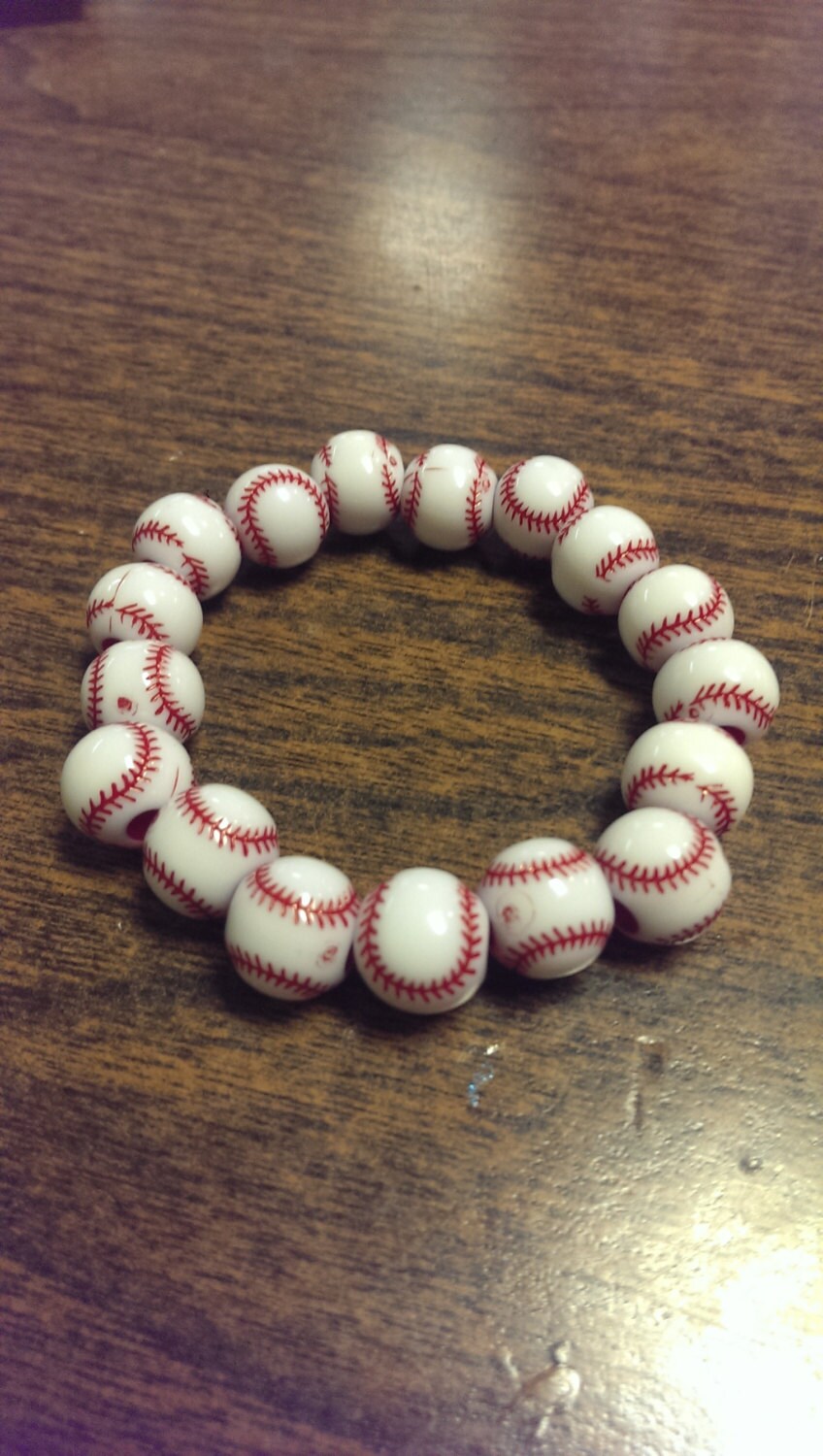 Beaded baseball bracelet