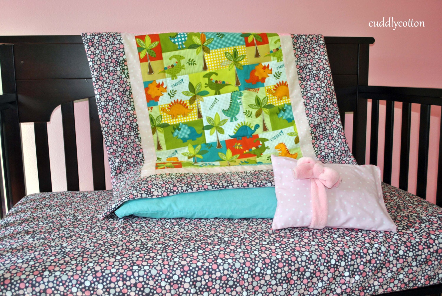 Dinosaur PINK Crib Bedding Set Designer Michael by ...