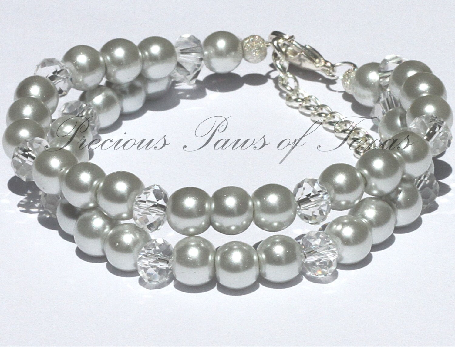 Pearl Double Layer Bling Dog Collar Available in Several