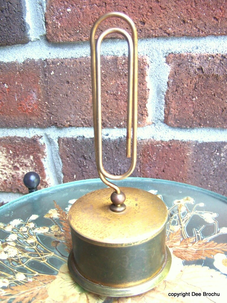 Postage Stamp Roll Dispenser brass with Letter Holder Unique